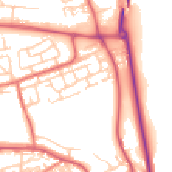 Daytime road noise heatmap for SR2 0YN