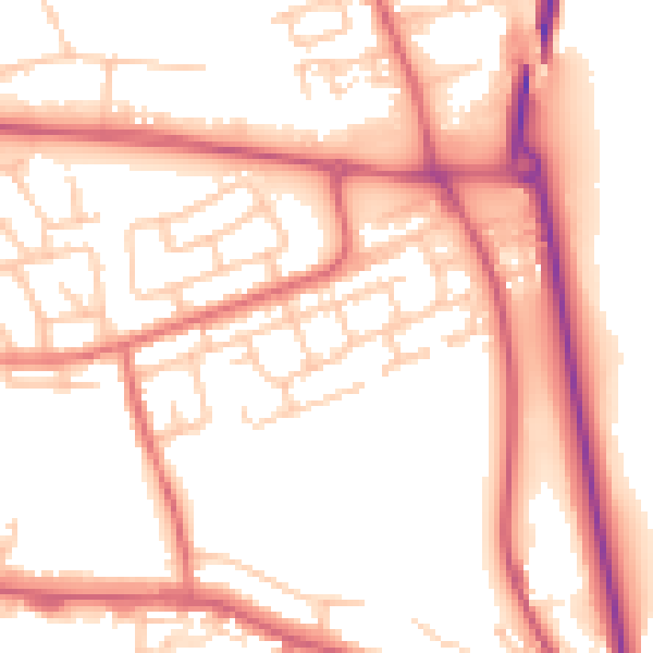 Daytime road noise heatmap for SR2 0YR