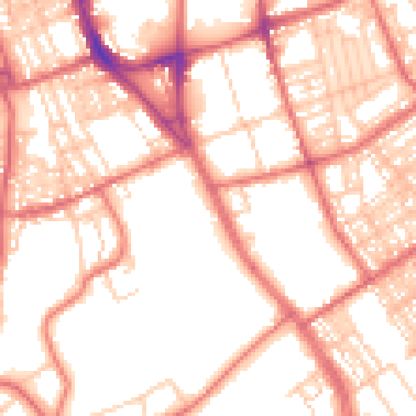 Daytime road noise heatmap for SR2 7EJ