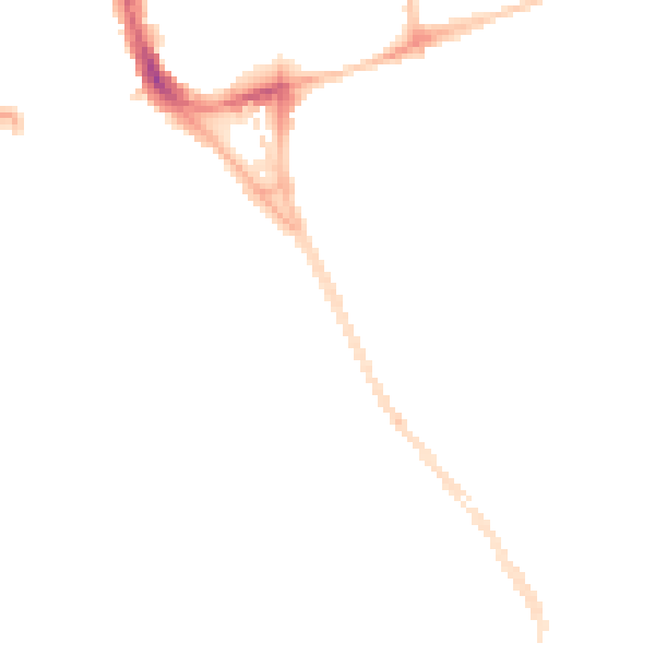 Night-time road noise heatmap for SR2 7EJ