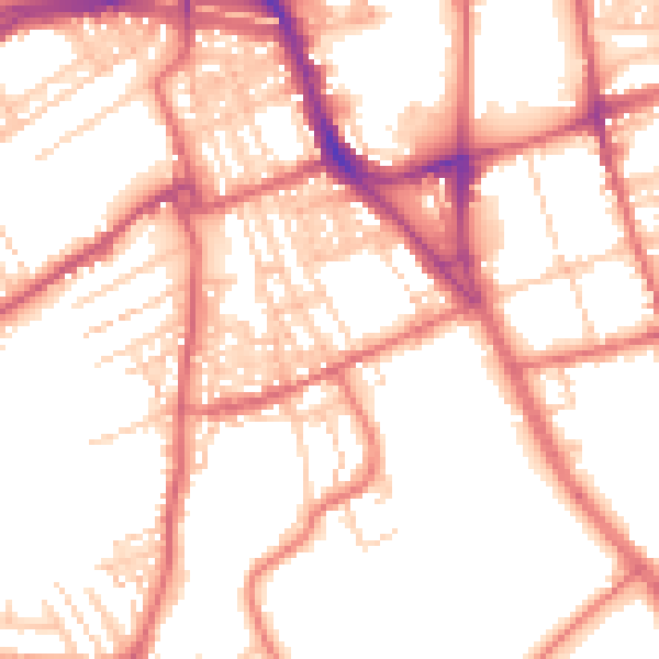 Daytime road noise heatmap for SR2 7HA