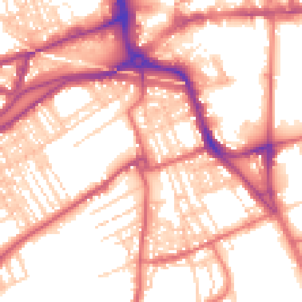 Daytime road noise heatmap for SR2 7LB