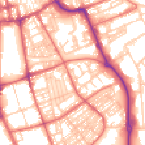 Daytime road noise heatmap for SR2 8AG