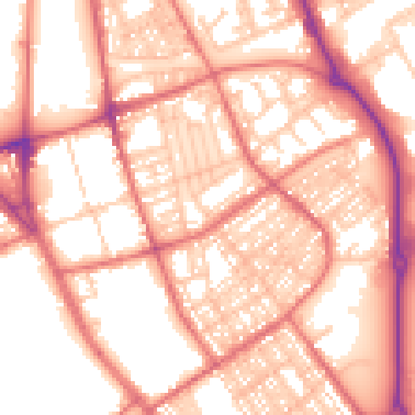 Daytime road noise heatmap for SR2 8BU
