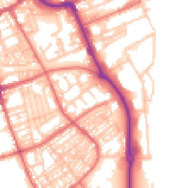 Daytime road noise heatmap for SR2 8BX