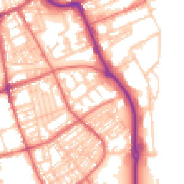 Daytime road noise heatmap for SR2 8BY