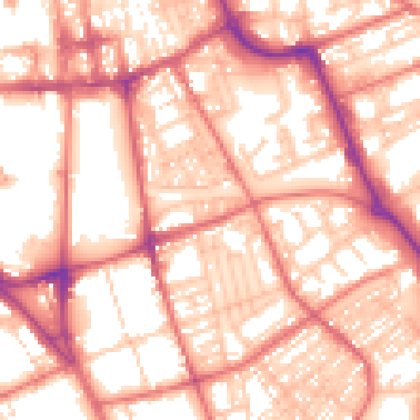 Daytime road noise heatmap for SR2 8DX