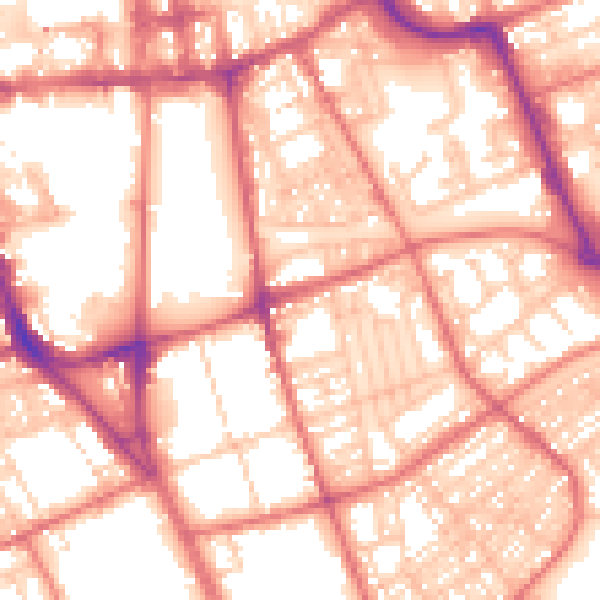 Daytime road noise heatmap for SR2 8ED