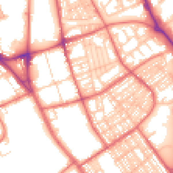 Daytime road noise heatmap for SR2 8EZ