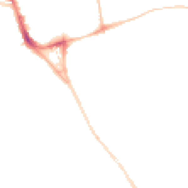 Night-time road noise heatmap for SR2 8HG