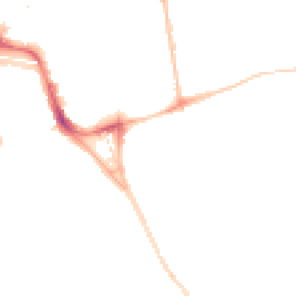 Night-time road noise heatmap for SR2 8HS