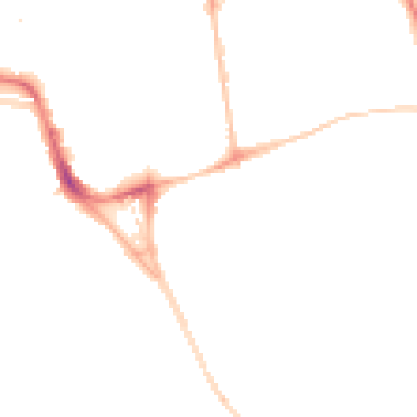 Night-time road noise heatmap for SR2 8HT