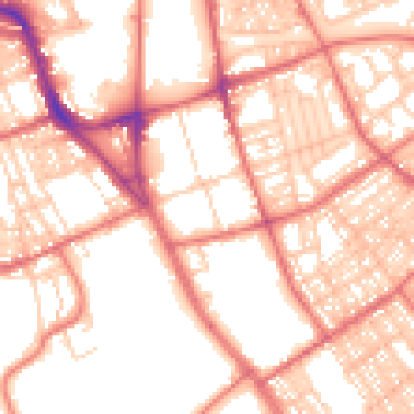 Daytime road noise heatmap for SR2 8JA