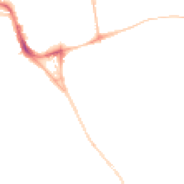 Night-time road noise heatmap for SR2 8JA