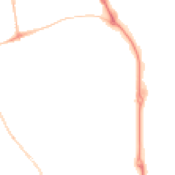 Night-time road noise heatmap for SR2 8LA