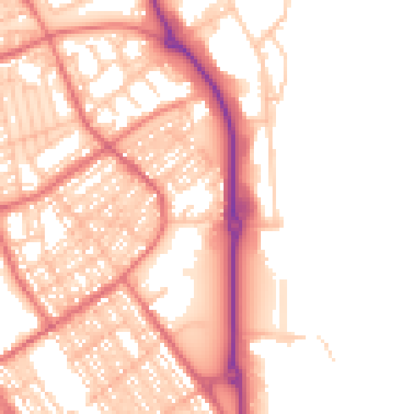 Daytime road noise heatmap for SR2 8LH