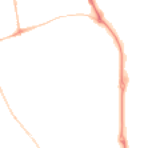 Night-time road noise heatmap for SR2 8LQ