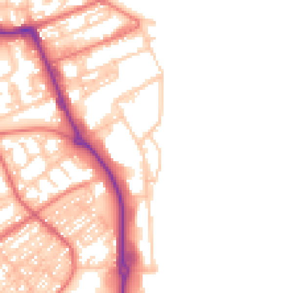 Daytime road noise heatmap for SR2 8NU