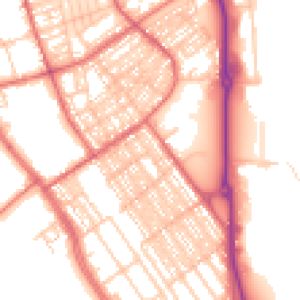 Daytime road noise heatmap for SR2 8PH