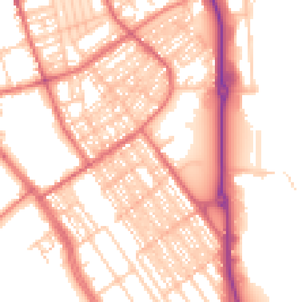 Daytime road noise heatmap for SR2 8PL