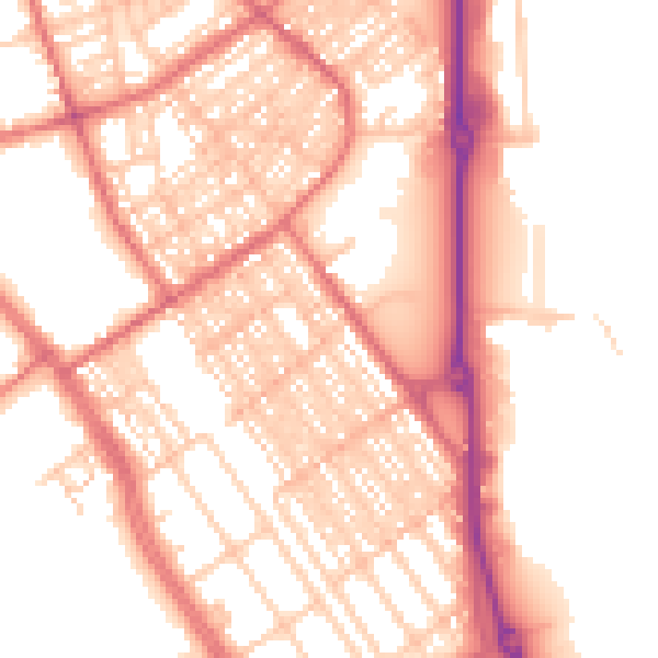 Daytime road noise heatmap for SR2 8PQ