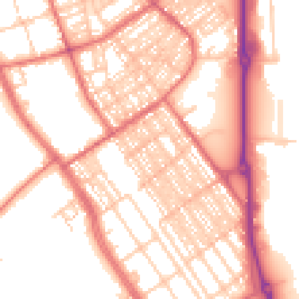 Daytime road noise heatmap for SR2 8QH