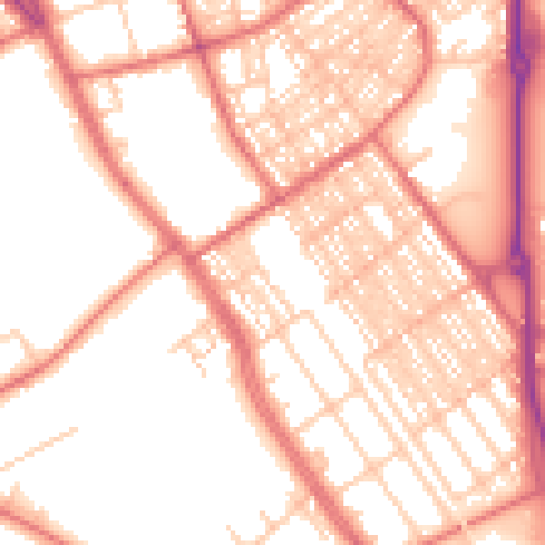 Daytime road noise heatmap for SR2 8SD