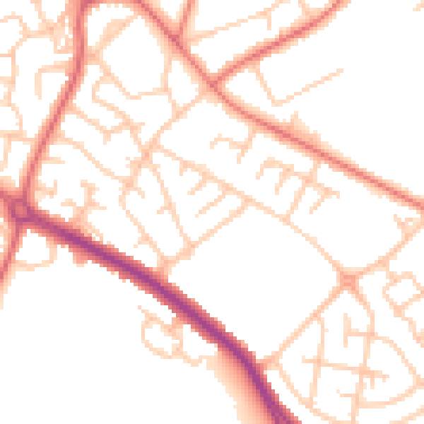 Daytime road noise heatmap for SR2 9EJ