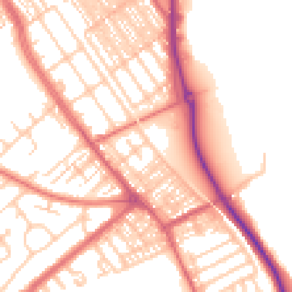 Daytime road noise heatmap for SR2 9QJ