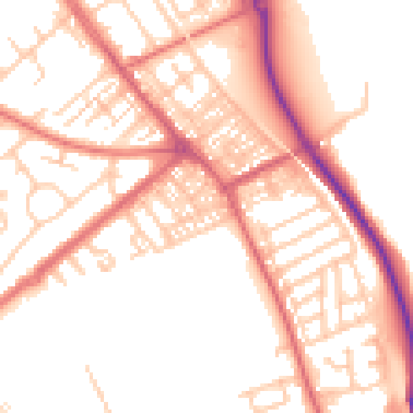 Daytime road noise heatmap for SR2 9RW