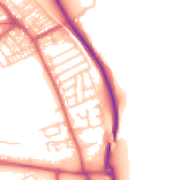 Daytime road noise heatmap for SR2 9SJ