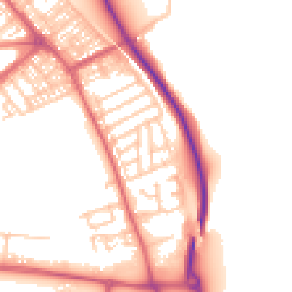 Daytime road noise heatmap for SR2 9SL