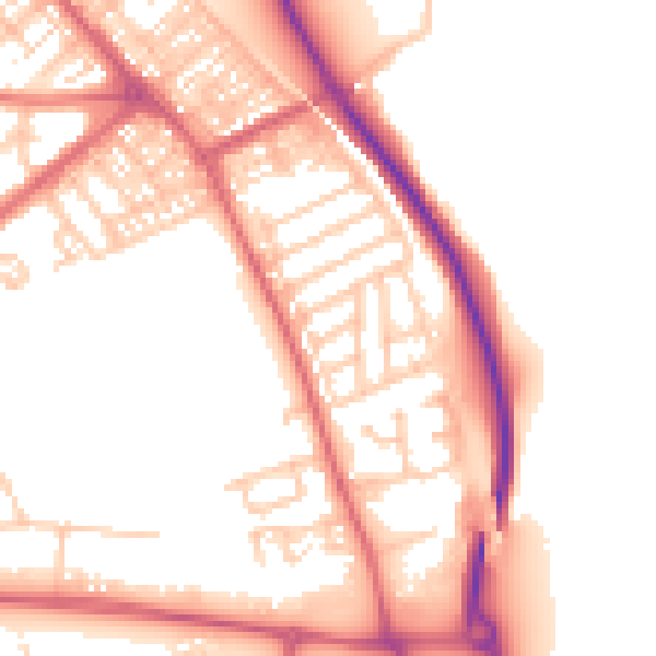 Daytime road noise heatmap for SR2 9SR