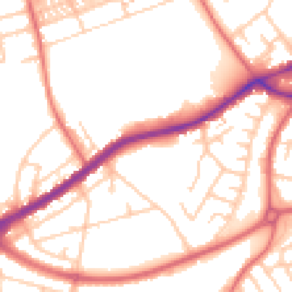 Daytime road noise heatmap for SR3 1AE