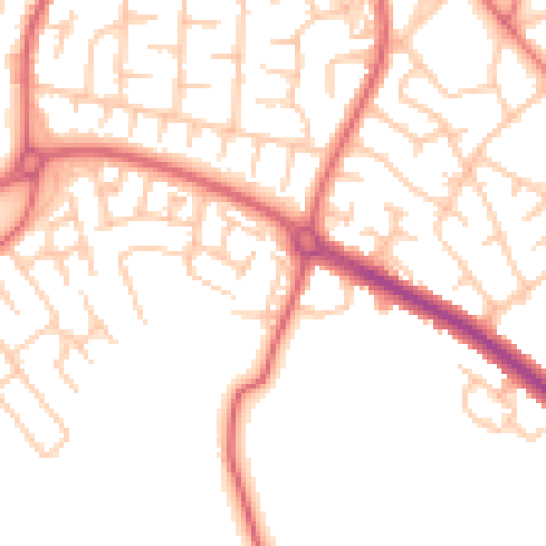 Daytime road noise heatmap for SR3 1AN