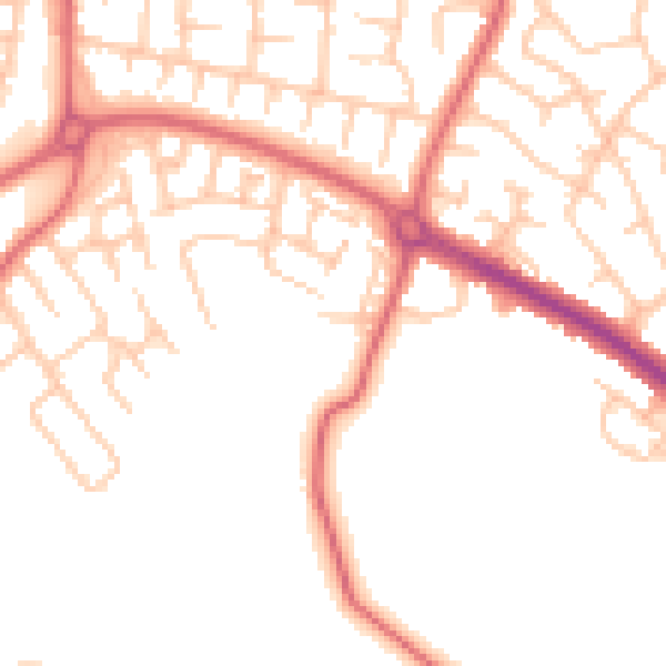 Daytime road noise heatmap for SR3 1AW