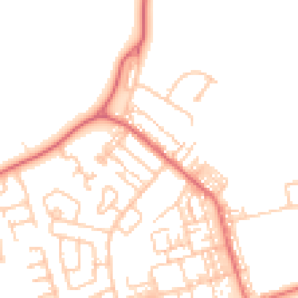 Daytime road noise heatmap for SR3 1AZ