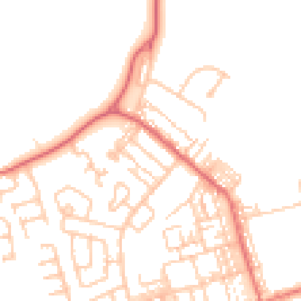 Daytime road noise heatmap for SR3 1BD