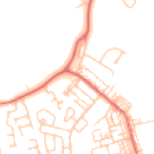 Daytime road noise heatmap for SR3 1BL