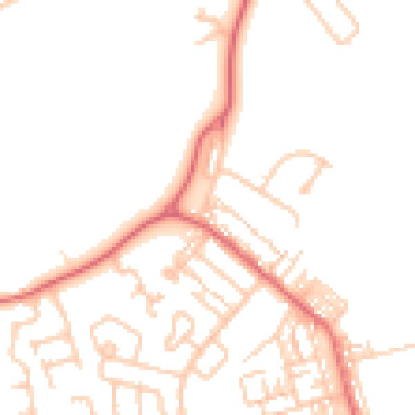 Daytime road noise heatmap for SR3 1BW