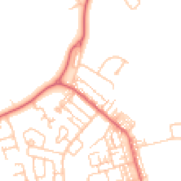 Daytime road noise heatmap for SR3 1BX