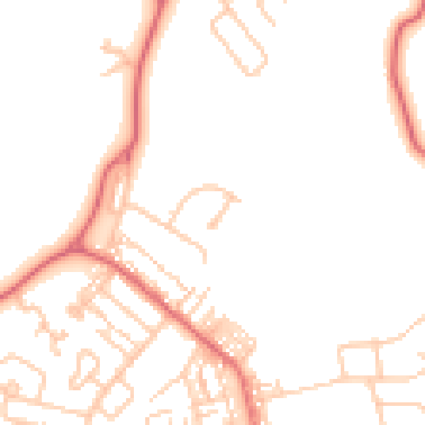 Daytime road noise heatmap for SR3 1DD