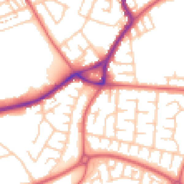 Daytime road noise heatmap for SR3 1DN