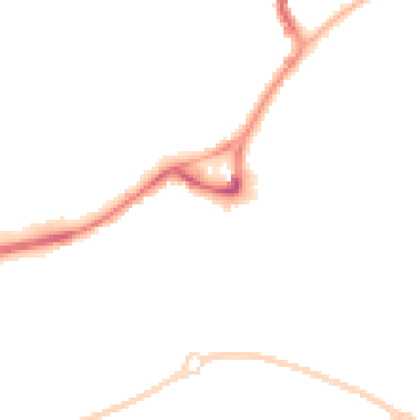 Night-time road noise heatmap for SR3 1DN