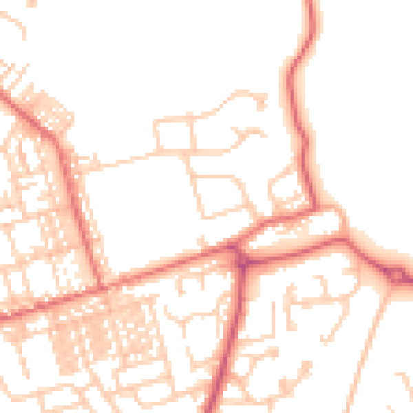 Daytime road noise heatmap for SR3 1DP