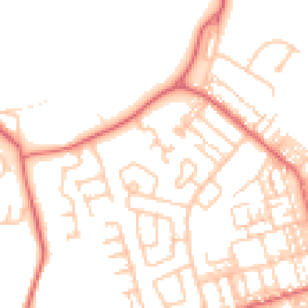 Daytime road noise heatmap for SR3 1DQ
