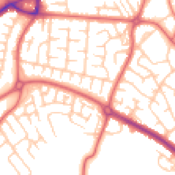 Daytime road noise heatmap for SR3 1LY
