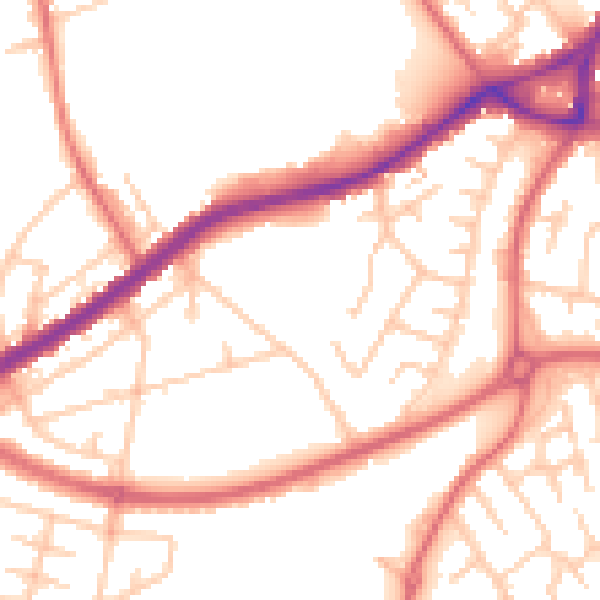 Daytime road noise heatmap for SR3 1TN