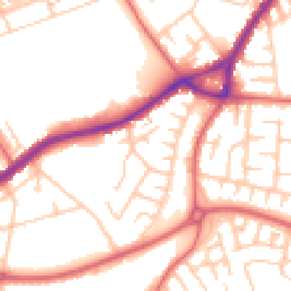 Daytime road noise heatmap for SR3 1UR