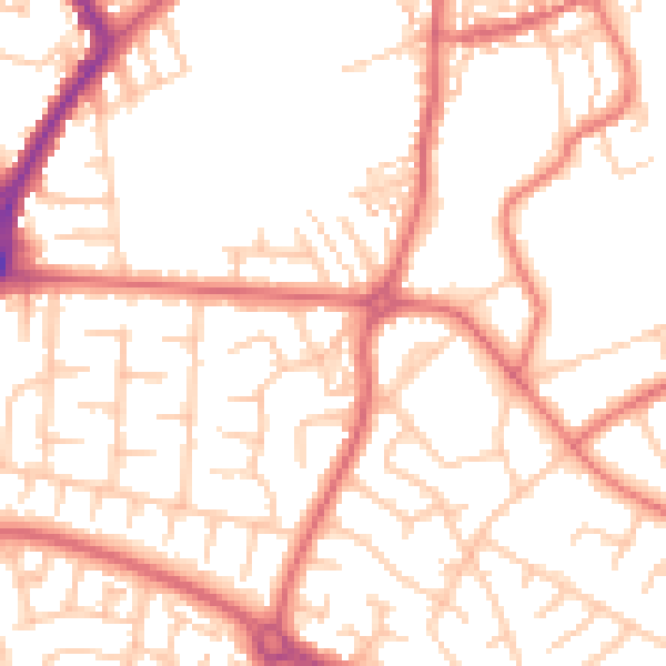 Daytime road noise heatmap for SR3 1YW